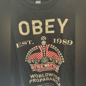 Obey Crewneck Sweatshirt  Worldwide Propaganda Black XL